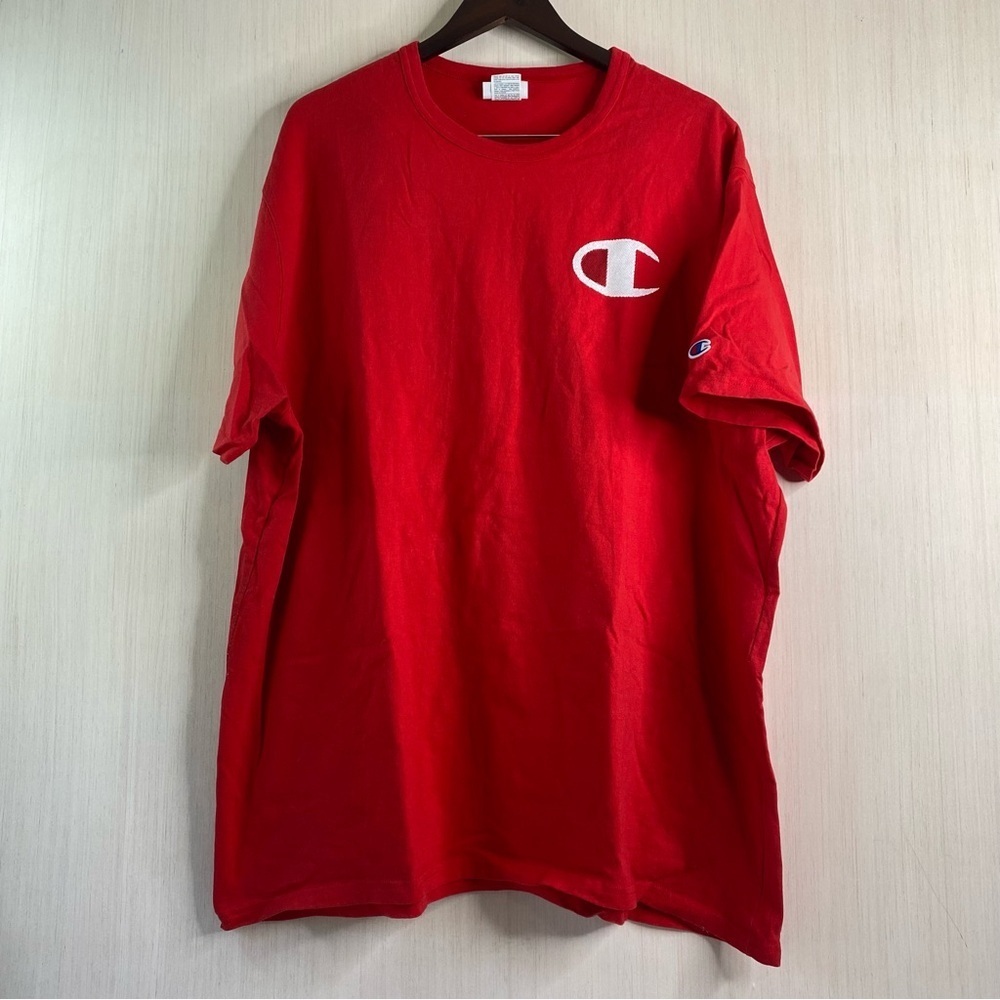Champion Men’s Short Sleeve Heritage Crewneck Tee Red Size XXL